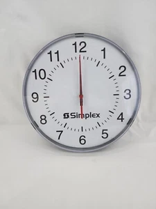 Simplex 12″ Synchronized Clock Model# 6310-9221A Wired Round Surface Mount 3WBLK - Picture 1 of 10