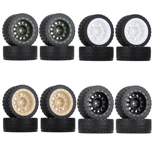 1/10 12mm Drive Hex RC Crawler Car Wheel Rubber Tires Rim Set For Rally RC Car c - Picture 1 of 26