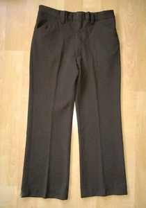 Vtg 70s SUPERFLY Brown Grid Textured Knit Wide Flare Leg Disco Pimp Pants 34 - Picture 1 of 3
