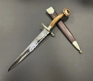 🗡️ Scottish Dirk Dagger with Stag Grip & Etched Blade 🗡️ - Picture 1 of 9