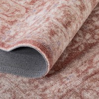 Large Rust Red Floor Rug Beautiful Allover Dense Low Pile Lounges Carpet 200x290