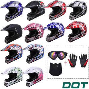 DOT Adult Youth Flip Up Full Face Motor Street Dirt Bike ATV Helmet S M L XL XXL
