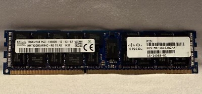 Hynix HMT42GR7AFR4C-RD 16GB DDR3-1866 RDIMM PC3-14900R ECC RAM Memory - Image 1 of 2