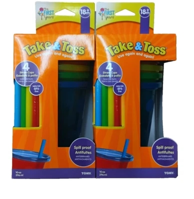8 cups Take & Toss Straw Cups 10oz by The First Years - Image 1 of 4