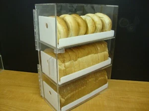 Displays2buy 3 tiers Display w/3 White trays Acrylic Bread Donut Bagels Cookie - Picture 1 of 10