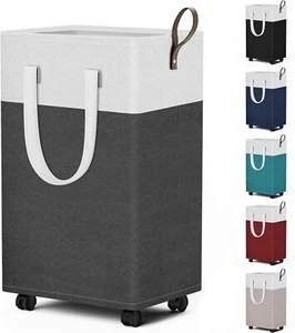 HomeHacks 75L Rolling Laundry Basket with Wheels, Collapsible & Waterproof Laund - Picture 1 of 14