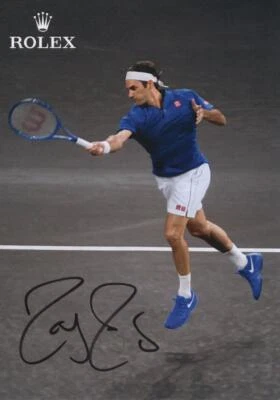 Roger Federer Signed Autograph 4x6 Photo Card - 5x US Open Champion w/ JSA COA - Image 1 of 2