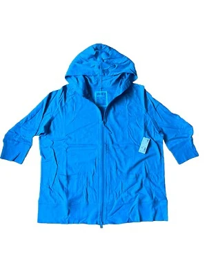 Avenue Sudadera con Capucha Cremallera Para Mujer 18/20 Calce Clásico Azul Cómoda Manga 3/4 Foto 1 de 4