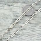 Rhodium 925 Sterling Silver Chic Paper Clip Chain Necklace Guaranteed Genuine