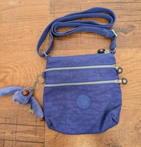 Mini Bolso Bandolera Kipling Pequeño Bandolera Doble Cremallera Azul 8x7 Cartera - Imagen 1 de 6