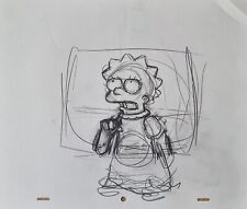 SIMPSONS TV Show Original Cartoon Animation Art Cel Drawing LISA Simpson #37