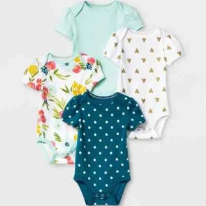 NEU 6-9 Monate Cloud Island Kurzarm Bodys Floral Field * Stern * gepunktet * - Bild 1 von 1