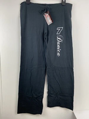 Pantalones de salón Nascar XL para mujer negros #7 Danica Patrick PJ inferiores nuevos con etiquetas leer descripción Foto 1 de 4