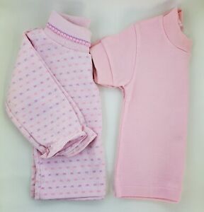 Vintage Little Girls Tshirts 18 Months Pink Health Tex Long Sleeve Eaton 1980s 