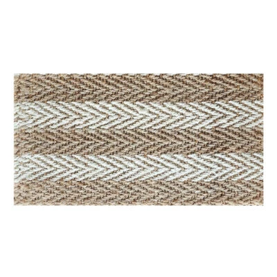 Solemate Jute 2 Tone Stripes 45x75cm Stylish Outdoor Entrance Doormat - image 1 of 3