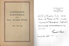 GUIDO FINZI OPEROSITA SCIENTIFICA AUTOGRAFO MEDICINA VETERINARIA 1935