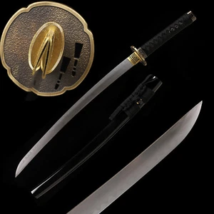 Japanese Wakizashi Sword Katana Samurai Sharp Clay Tempered T10 Steel Blade - Picture 1 of 14