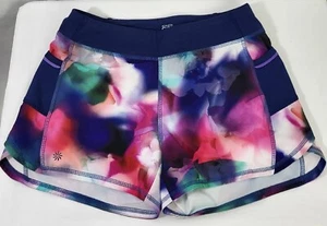ATHLETA Girl 14 Record Breaker 2.0 Shorts Multi Colored Printed Womens 2 - Picture 1 of 5