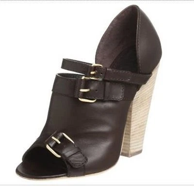 $595 NUEVO GIVECHY US 9 EU 39 Cuero Marrón Punta Abierta Tobillo Bomba Botines Zapatos CAJA Foto 1 de 4