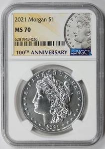 2021 Morgan Dollar Centennial Silver $1 MS 70 NGC - Picture 1 of 4