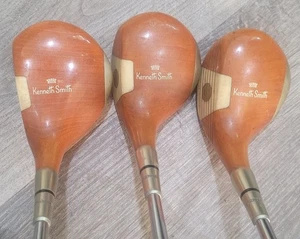 Vintage Kenneth Smith Golf Club Wood Set Fancy Face Very Nice Condition - Picture 1 of 11