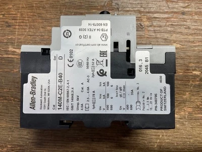 NEW Allen Bradley 140M-C2E-B40 Ser D Circuit Breaker 140MC2EB40 - Image 1 of 2