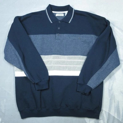 Sudadera deportiva Penguin para hombre XL azul marino manga larga cuello polo rayas Foto 1 de 4