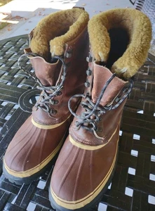 Sorel Kaufman STAG 90's Snow Boots Men's 12 Leather Insulated Waterproof Canada - Picture 1 of 9