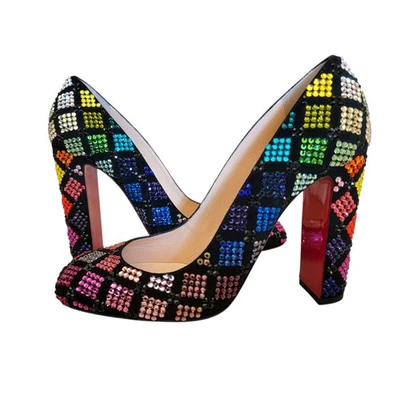 Christian Louboutin Arletta Crystal Suede Pumps US 10 IT 40 Multicolor - Image 1 of 4
