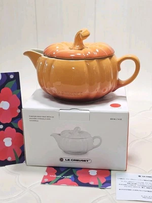 Le Creuset 2025 Halloween Pumpkin Gravy Boat 400ml Marronnier Orange Stoneware - Image 1 of 4