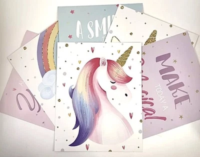 Pósters de decoración de pared con motivo de arco iris unicornio (6) 8x10 (sin marcos) Foto 1 de 4