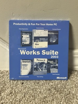 Microsoft Works Suite 2003 - Comes With Product Key New Sealed Encarta Money - Image 1 of 2