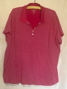 Polo Riders by Lee donna taglie forti 3X rosa a pois casual preppy top - Foto 1 di 3