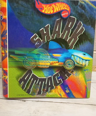 Vintage 1997 Mattel Mead Hot Wheels 3 Ring Binder Shark Attack Inner Folders - Image 1 of 4