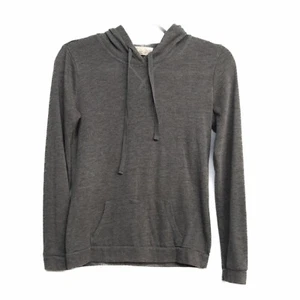 Pink Rose Girls Gray Hoodie Solid Long Sleeve Pullover Pocket Drawstring Size S - Picture 1 of 7