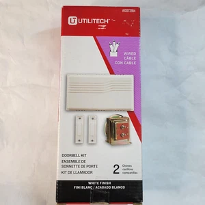 UTILITECH 0072914 Wired Doorbell Kit 2-Chimes White Finish - Picture 1 of 4