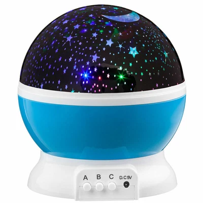 LED Light Rotating Projector Stars Moon Sky Baby Kids Night Mood Lamp Xmas Gifts - Image 1 of 4