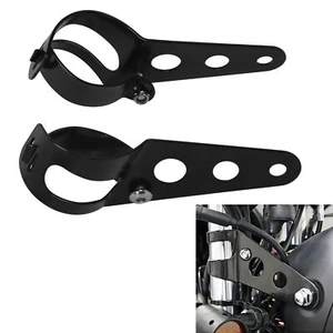 Universal 35mm-43mm Motorcycle Headlight Mount Brackets Fork Ear Fit For Chopper - Picture 1 of 11