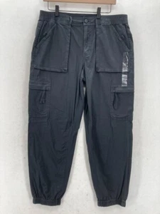 American Eagle Baggy Jogger Pants Women's 12 Black Stretch Cargo Utility Travel - Picture 1 of 15