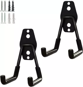 2 Pack Steel Wall Mount Utility Hooks for Garage and Garden Storage - Picture 1 of 12