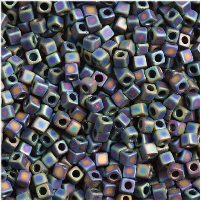 Cuentas de semillas cuadradas Miyuki 1,8 mm negro mate AB 8,2 GM Foto 1 de 4