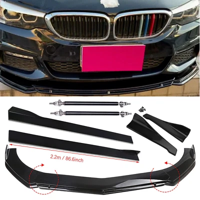 Front Rear Bumper Lip Spoiler Splitter Body Kit Side Skirt For BMW 2.2M/86.6" - Image 1 of 4