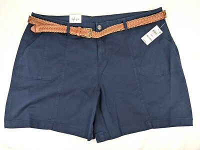 Style&Co. Shorts cargo feminino cintura média plus 22W azul novo com etiquetas - Imagem 1 de 4