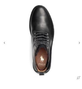 Botas Polo Ralph Lauren para hombre Talan Mid de cuero negro con cordones al tobillo £155 - Imagen 1 de 7
