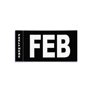 FEBRUARY - California License Plate - Legacy Black White Month Sticker - DMV Tag - Picture 1 of 2