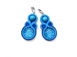 Ohrringe Technik soutache Kunsthandwerk , - Bild 1 von 7