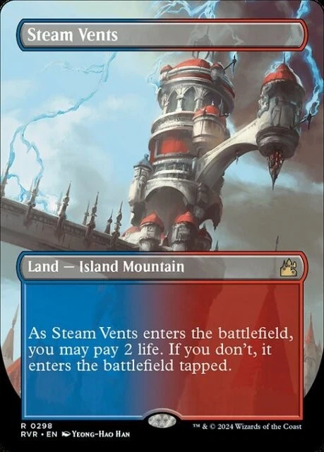 MTG - (Borderless) STEAM VENTS - Ravnica Remastered (R) - Image 1 of 1