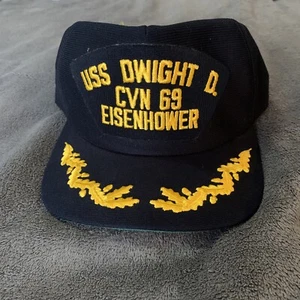 USS Dwight D Eisenhower CVN 69 Cap Hat Made In USA Trucker Snap Back - Picture 1 of 6