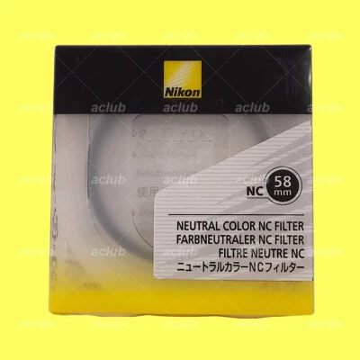 Genuine Nikon 58mm Neutral Color NC Filter Clear Lens Protector NC-58 mm - Image 1 of 3
