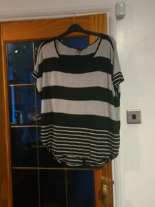 Shannon Ford New York Black and grey Striped Jumper - Size 1X - Picture 1 of 11